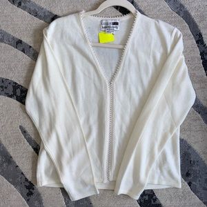 Cream sweater with pearl detailing